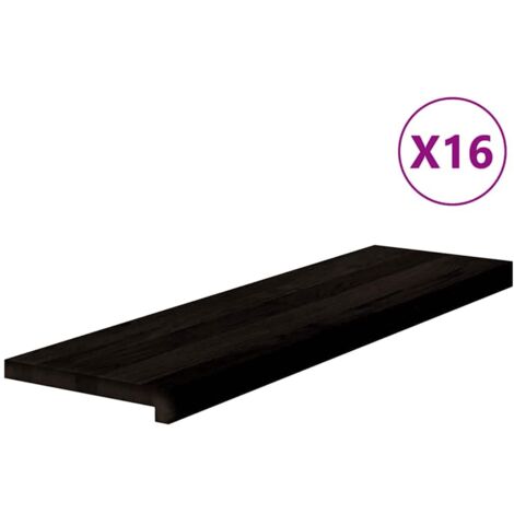Marches d'escalier 16 pcs marron foncé 90x30x2 cm chêne massif