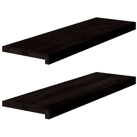Marches d'escalier 2 pcs marron foncé 80x30x2 cm chêne massif
