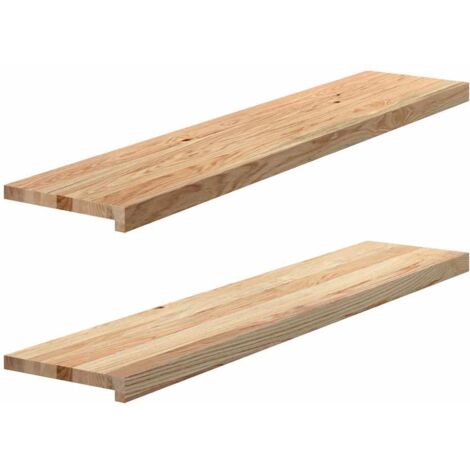 Marches d'escalier 2 pcs non traité bois de chêne massif