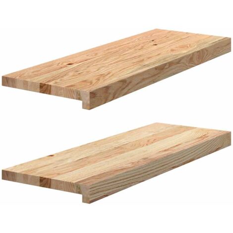 Marches d'escalier 2 pcs non traité bois de chêne massif