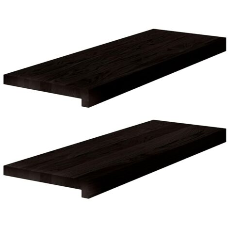 Marches d'escalier 2 pcs,Tapis d'escalier marron foncé 70x30x2 cm chêne massif CFW392675