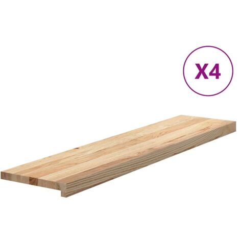 Marches d'escalier 4pcs non traité 110x25x2cm bois chêne massif
