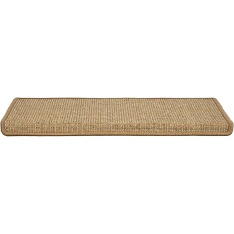 Marches d'escalier en sisal, intérieur, 1 pièce, rectangulaires (liège, avec rebord, 65 x 24 cm)