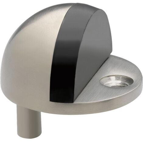Marchesi Boden Türstopper mit Marchesi Bodenplatte ø 45 mm - Anschlaghöhe 17 mm - Edelstahl matt mit Zapfen ø 6 mm