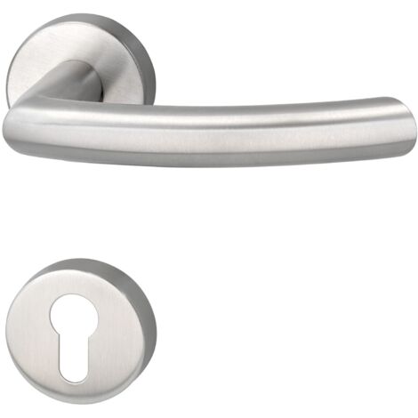 MARCHESI Drückergarnitur ARC - auf Rosette PZ, 38 - 45, Edelstahl matt