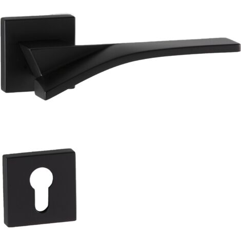 MARCHESI Drückergarnitur TABOR auf Rosette PZ, 38-45 mm, Zamak schwarz matt
