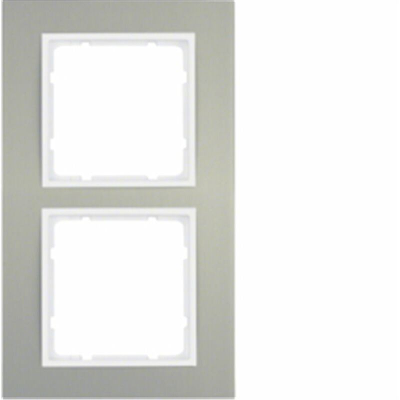 

Marco 2 elementos Berker By Hager B3 10123904 Aluminio/Blanco