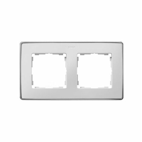 Marco 2 elementos blanco base cromo SIMON 82 DETAIL 8201620-244