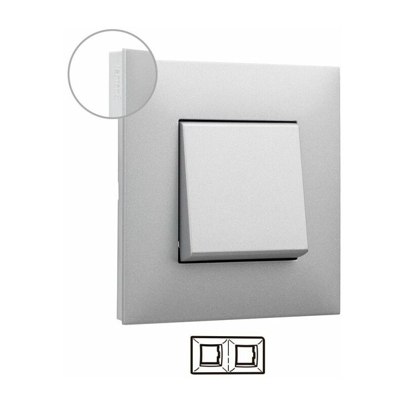 

Marco 2 elementos 741042 serie Valena Next color Aluminio cromo - Legrand