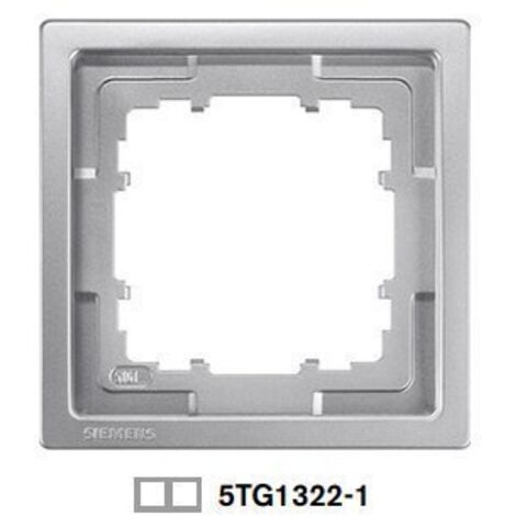 Marco 2 elementos Siemens Delta Style PLATINO METALIZADO 5TG13221