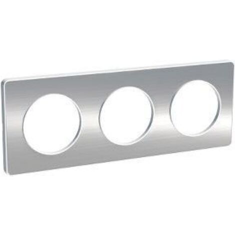 Marco 3 elementos aluminio cepillado Odace Touch SCHNEIDER S520806J