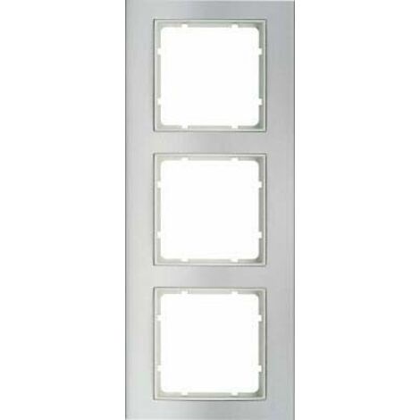 Marco 3 elementos Berker By Hager B3 10133904 Aluminio/Blanco