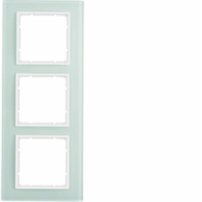 

Marco 3 elementos Berker By Hager B7 10136909 Cristal blanco brillo