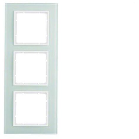 Marco 3 elementos Berker By Hager B7 10136909 Cristal blanco brillo