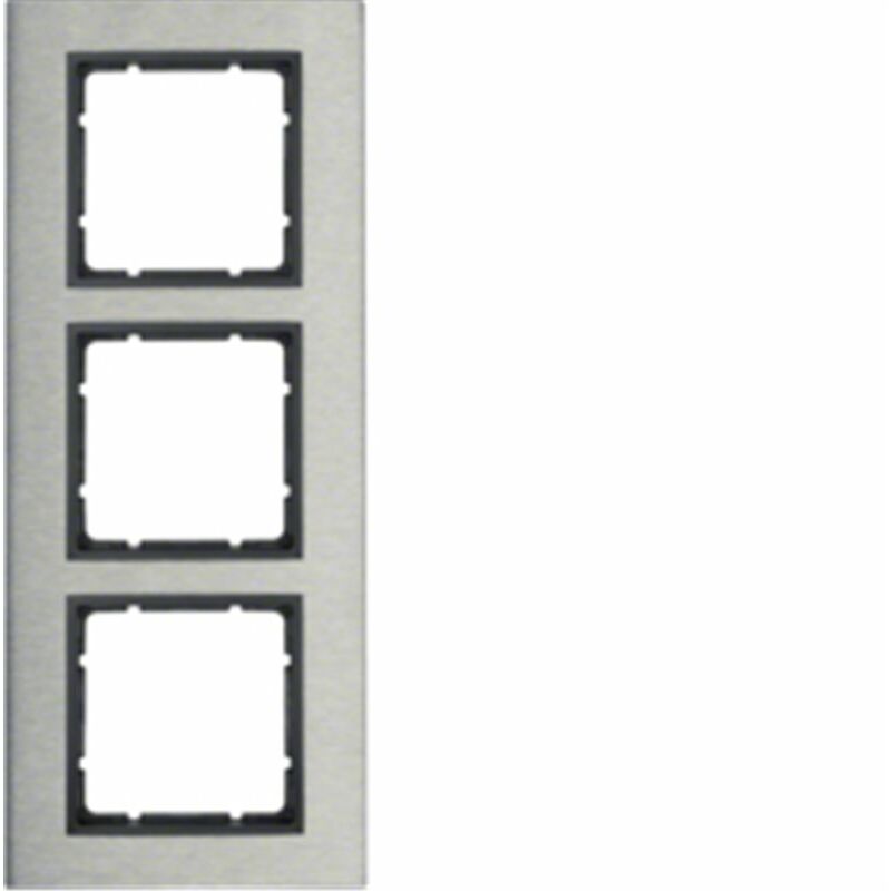 

Hager - Marco 3 elementos vertical Berker By B7 10133606 Acero inox/Antracita