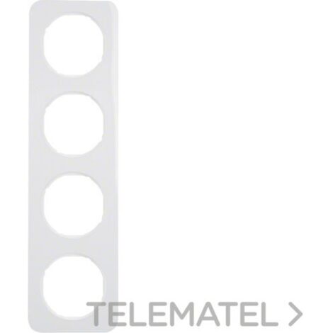 Marco 4 elementos Berker By Hager 10142189 serie R1 Blanco Brillo