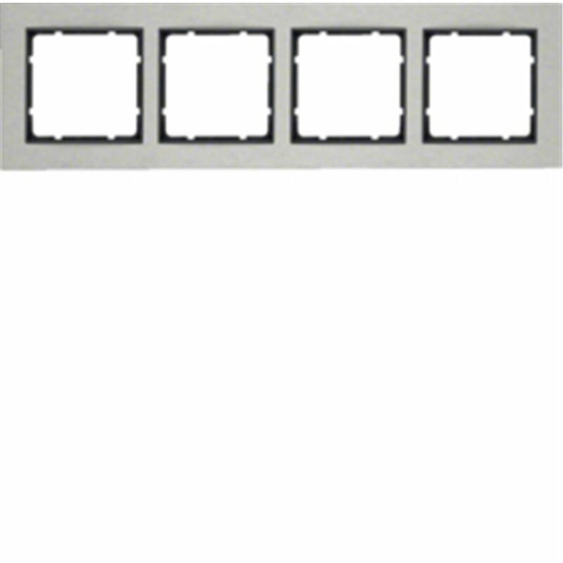

Hager - Marco 4 elementos Horizontal Berker By B7 10243606 Acero inox/Antracita