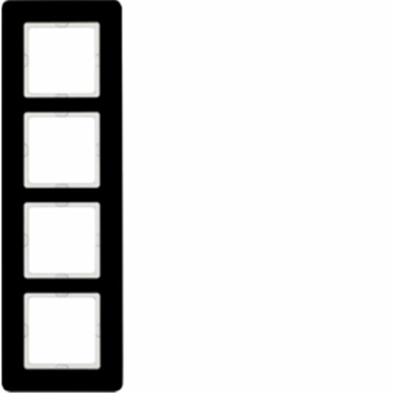 

Marco 4 elementos By Berker Q7 10146076 Cristal Negro - Hager