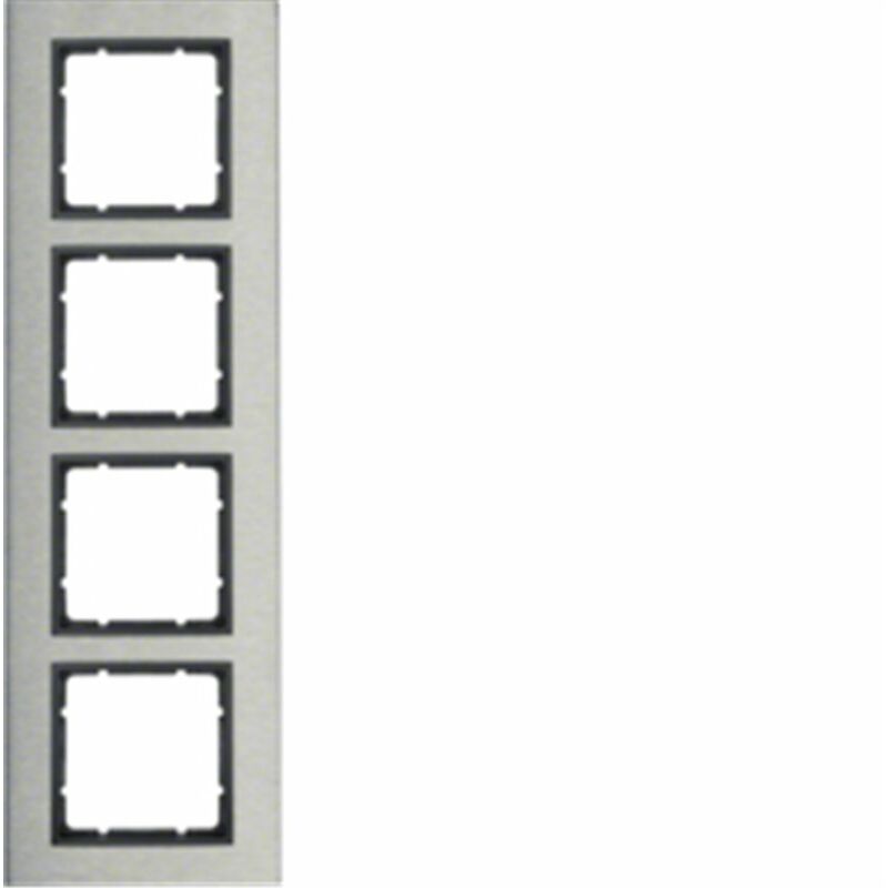 

Hager - Marco 4 elementos vertical Berker By B7 10143606 Acero inox/Antracita