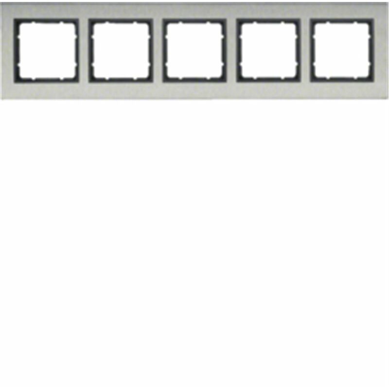 

Hager - Marco 5 elementos Horizontal Berker By B7 10253606 Acero inox/Antracita