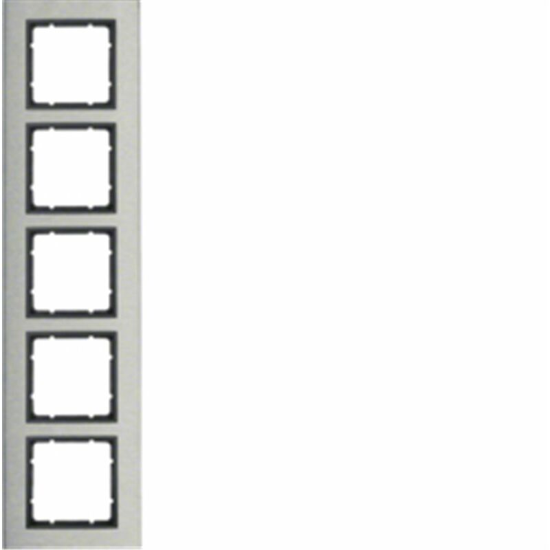 

Hager - Marco 5 elementos vertical Berker By B7 10153606 Acero inox/Antracita