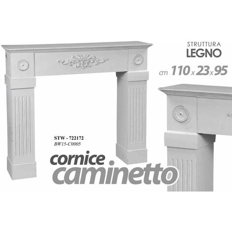 Marco chimenea imitación madera shabby 110x23x95 cm