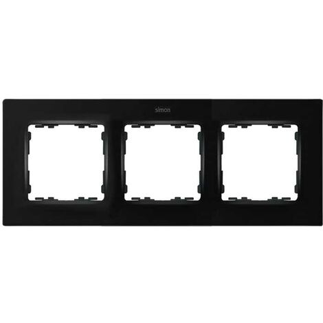 Marco compacto para 3 elementos Simon 82  Negro