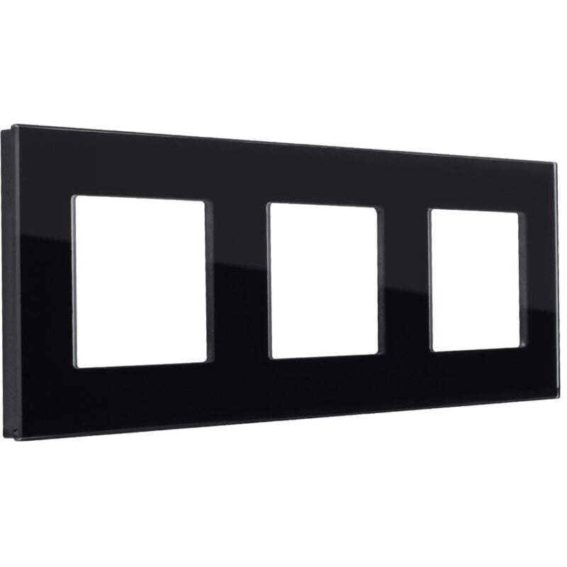 

Marco Cristal 3 Módulos Modern Negro. - Negro