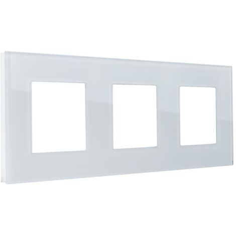 Marco Cristal 3 Módulos Modern Blanco