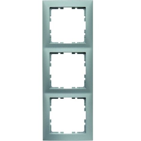 Marco de 3 módulos, aluminio mate, barnizado, B.Square