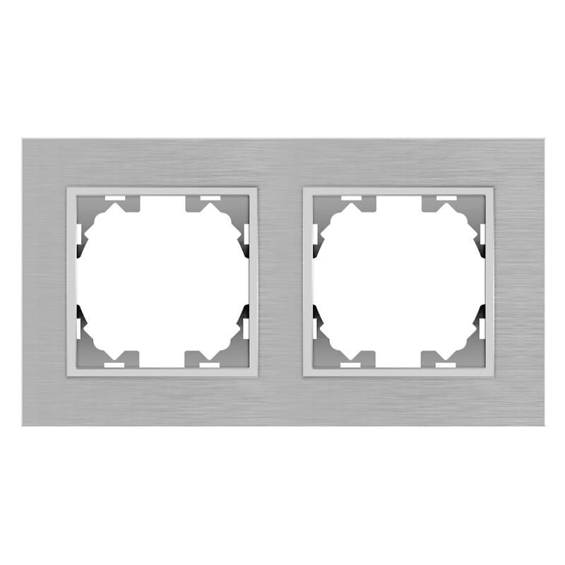 

Marco de Aluminio Empotrable Gris para 2 Módulos Serie wLux Gris | IluminaShop
