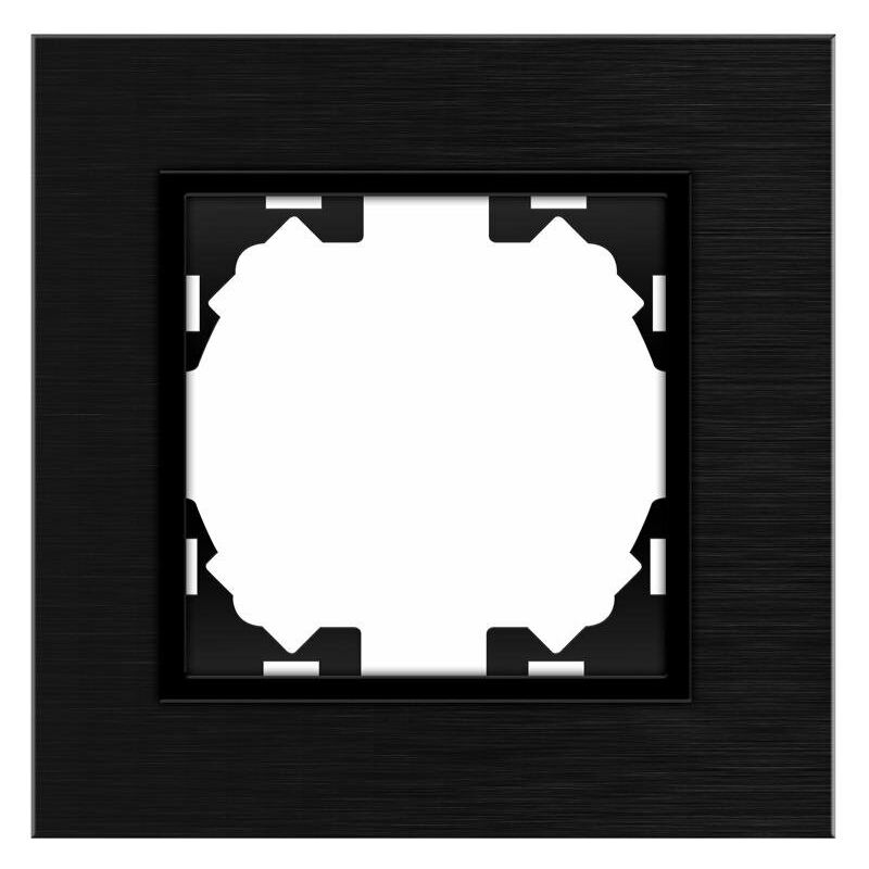 

Marco de Aluminio Empotrable Negro para 1 Módulo Serie wLux Negro | IluminaShop