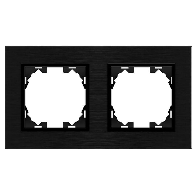 

Marco de Aluminio Empotrable Negro para 2 Módulos Serie wLux Negro | IluminaShop