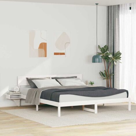 Marco de cama con mesitas de noche  Madera maciza de pino