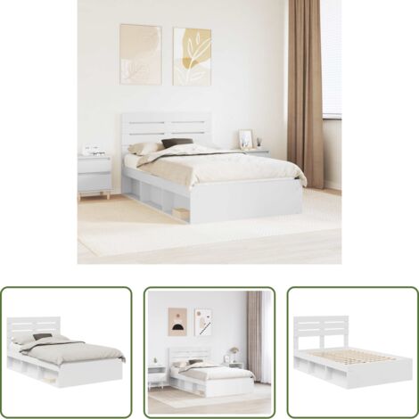 Marco de cama -  Estructura de cama 120 x 190 cm Madera de pino macizo