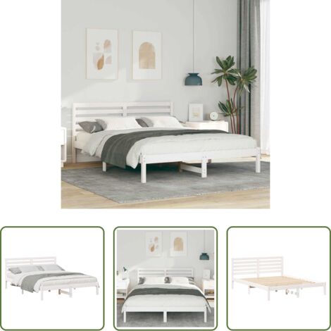 Marco de cama -  Estructura de cama 150 x 200 cm Madera de pino macizo