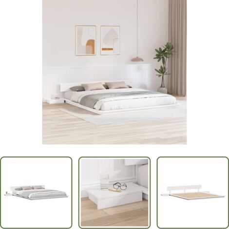 Marco de cama -  Estructura de cama Blanco 200 x 200 cm Madera