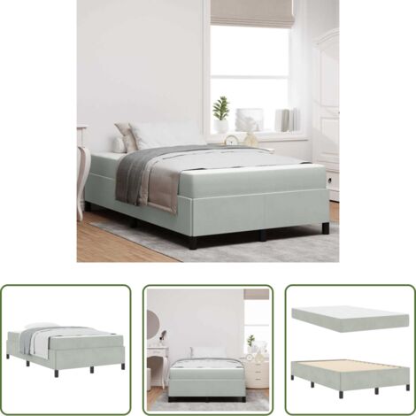 Marco de cama -  Estructura de cama con colchón Gris Claro 120 x 190 cm tela