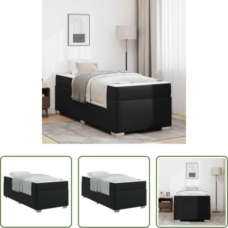 Marco de cama -  Estructura de cama con colchón Negro 100 x 200 cm tela