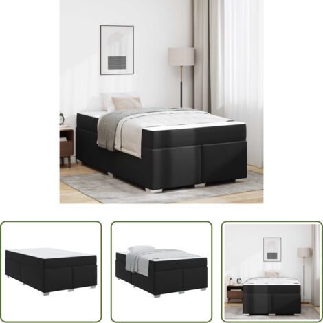 Marco de cama -  Estructura de cama con colchón Negro 120 x 200 cm tela