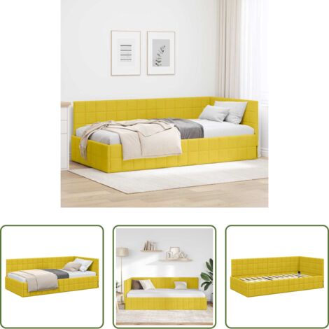 Marco de cama -  Estructura de cama en esquina Amarillo 100 cm x 200 cm