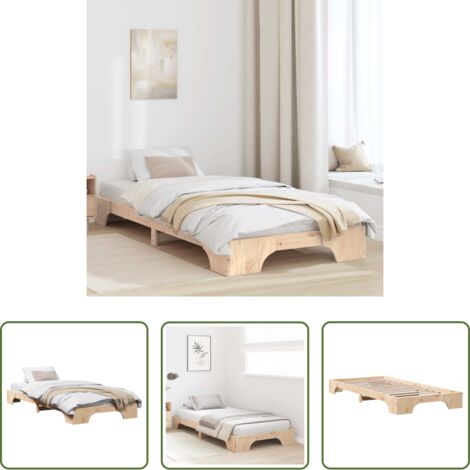 Marco de cama -  Estructura de cama Madera de pino macizo 90 x 200 cm
