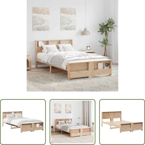 Marco de cama -  Estructura de cama Marrón 140 x 190 cm Madera de ingeniería