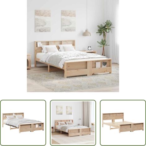Marco de cama -  Estructura de cama Marrón 140 x 200 cm Madera de ingeniería
