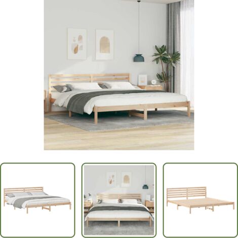 Marco de cama - Estructura de cama Marrón 180 x 210 cm Madera de pino macizo