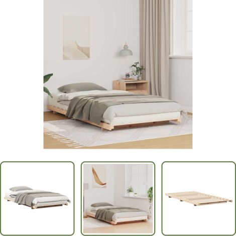 Marco de cama -  Estructura de cama Marrón 80 x 200 cm Madera maciza de pino
