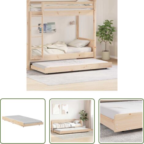 Marco de cama -  Estructura de cama Marrón 80 x 200 cm Madera maciza de Pino