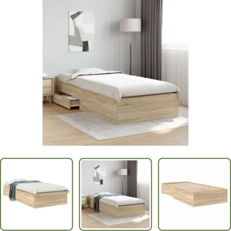 Marco de cama -  Estructura de cama Marrón 90 x 190 cm Madera de ingeniería