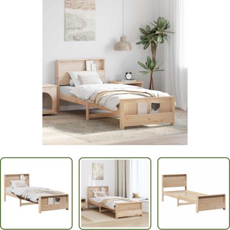 Marco de cama -  Estructura de cama Marrón 90 x 190 cm Madera de ingeniería