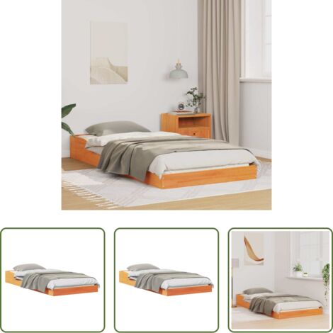 Marco de cama -  Estructura de cama Marrón cera 80 x 200 cm